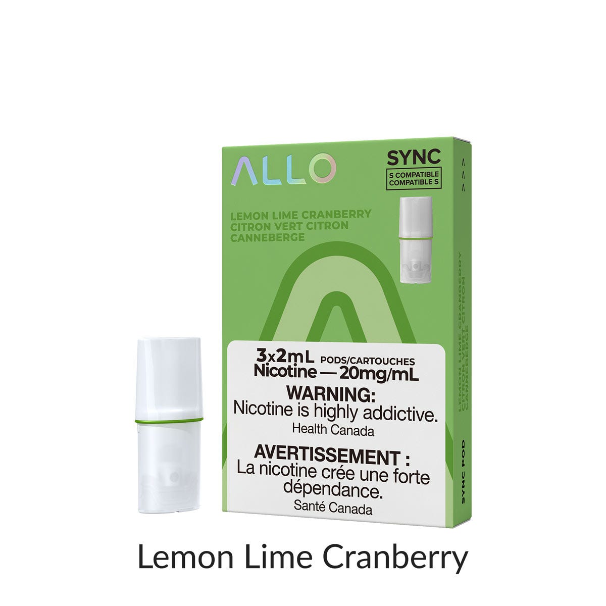 [Vape Pods] ALLO Sync - Lemon Lime Cranberry (3pk) Vape Pods Vancouver Toronto Calgary Richmond Montreal Kingsway Winnipeg Quebec Coquitlam Canada Canadian Vapes Shop Free Shipping E-Juice Mods Nic Salt