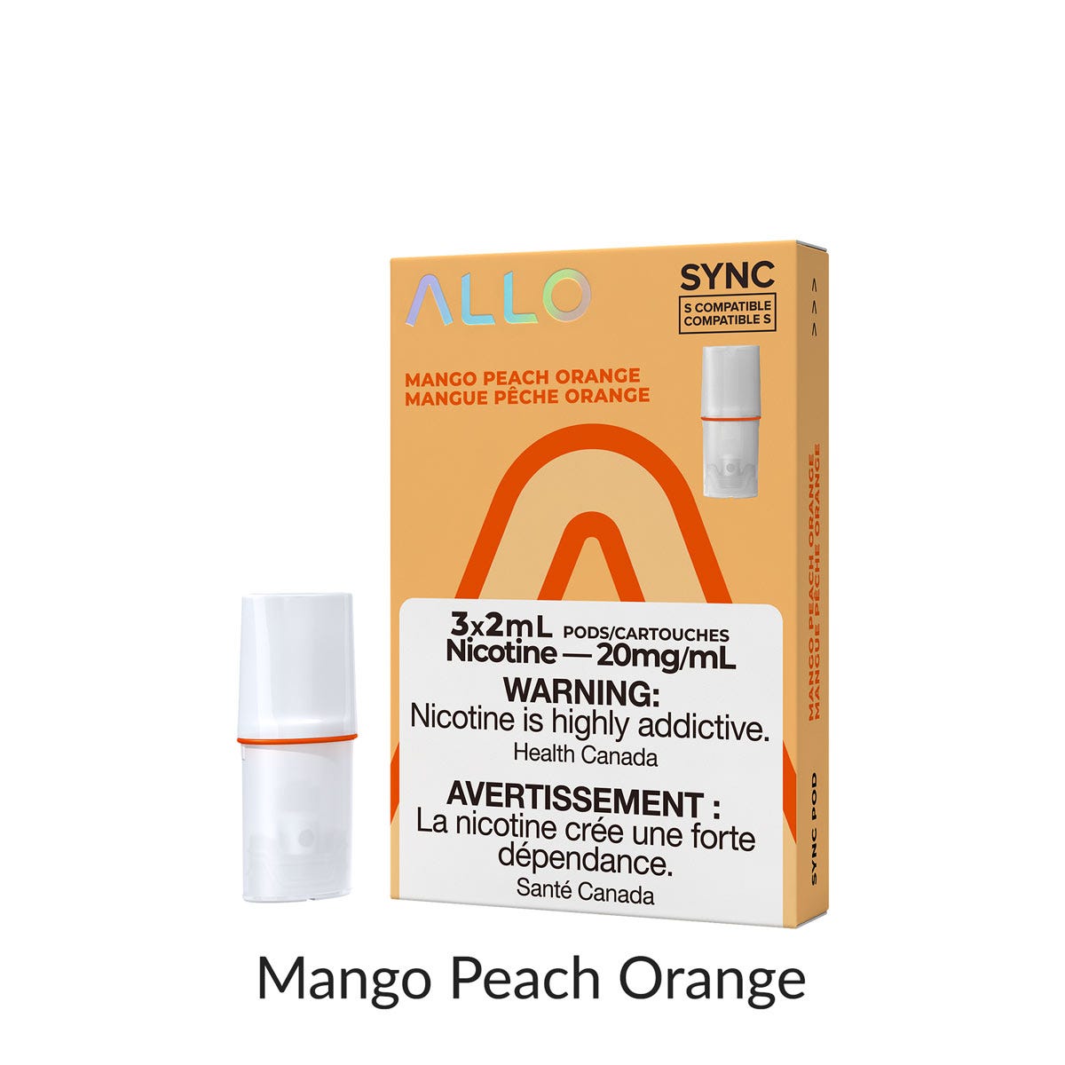 [Vape Pods] ALLO Sync - Mango Peach Orange (3pk) Vape Pods Vancouver Toronto Calgary Richmond Montreal Kingsway Winnipeg Quebec Coquitlam Canada Canadian Vapes Shop Free Shipping E-Juice Mods Nic Salt