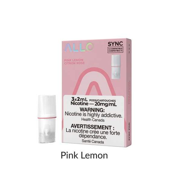 [Vape Pods] ALLO Sync - Pink Lemon (3pk) Vape Pods Vancouver Toronto Calgary Richmond Montreal Kingsway Winnipeg Quebec Coquitlam Canada Canadian Vapes Shop Free Shipping E-Juice Mods Nic Salt